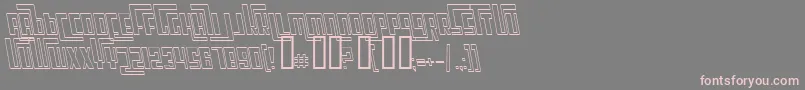 Czcionka CosmicAgeOutlineItalic – różowe czcionki na szarym tle