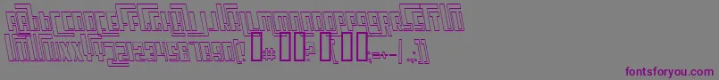 Fonte CosmicAgeOutlineItalic – fontes roxas em um fundo cinza