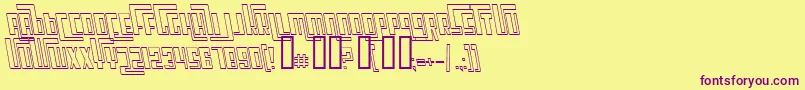 Czcionka CosmicAgeOutlineItalic – fioletowe czcionki na żółtym tle