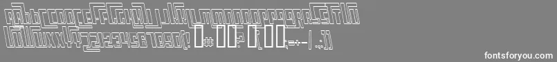 フォントCosmicAgeOutlineItalic – 灰色の背景に白い文字