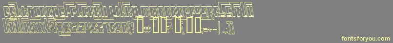 CosmicAgeOutlineItalic-fontti – keltaiset fontit harmaalla taustalla