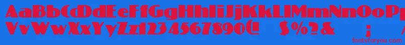 Weitere Informationen zur ChantiRegular-Schriftart ChantiRegular-Schriftart – Rote Schriften auf blauem Hintergrund