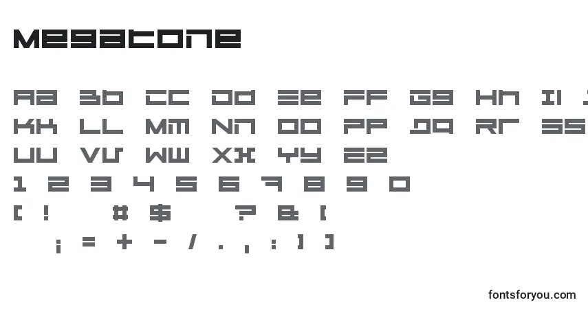 Schriftart Megatone – Alphabet, Zahlen, spezielle Symbole
