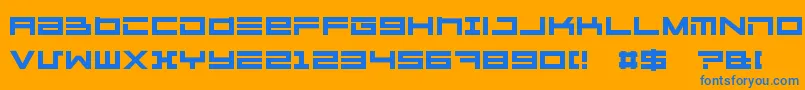 Megatone Font – Blue Fonts on Orange Background
