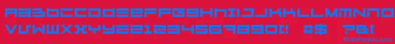 フォントMegatone – 赤い背景に青い文字