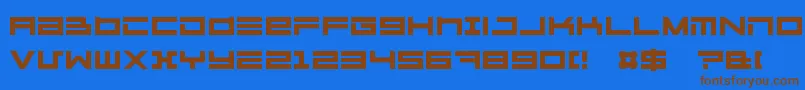 Megatone Font – Brown Fonts on Blue Background