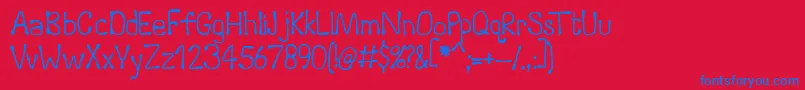 Runoff Font – Blue Fonts on Red Background