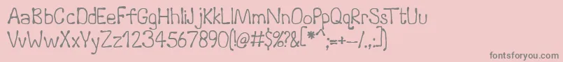 フォントRunoff – ピンクの背景に灰色の文字