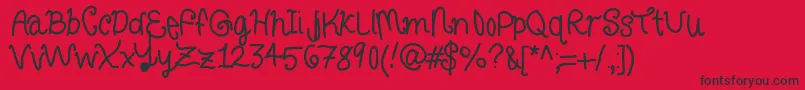Curlyletters Font – Black Fonts on Red Background