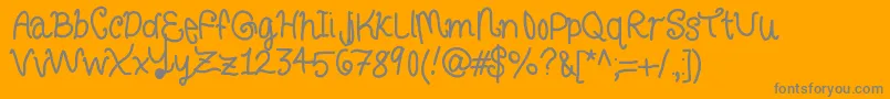 Curlyletters-Schriftart – Graue Schriften auf orangefarbenem Hintergrund