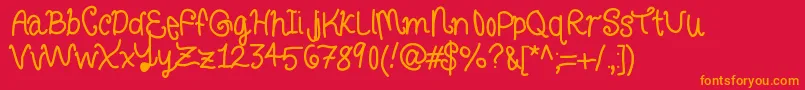 Curlyletters Font – Orange Fonts on Red Background