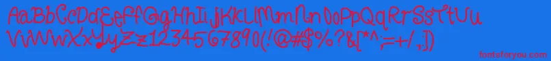 Curlyletters Font – Red Fonts on Blue Background