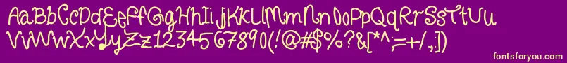 Curlyletters Font – Yellow Fonts on Purple Background