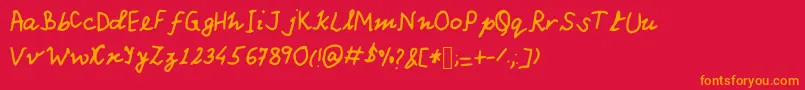 フォントPathas – 赤い背景にオレンジの文字