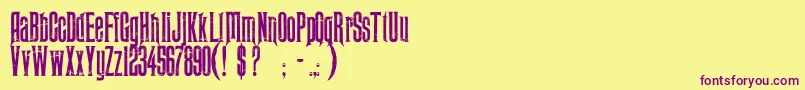 MidnightMoonPersonalUseOnly Font – Purple Fonts on Yellow Background