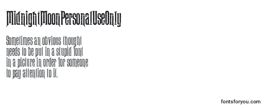 MidnightMoonPersonalUseOnly Font