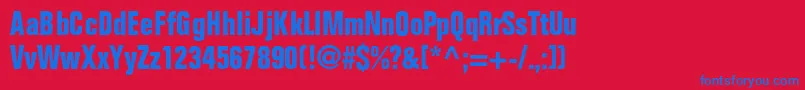 FoldmdrncondbNormal Font – Blue Fonts on Red Background