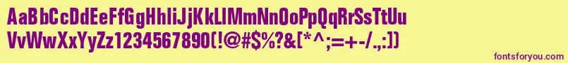 FoldmdrncondbNormal Font – Purple Fonts on Yellow Background