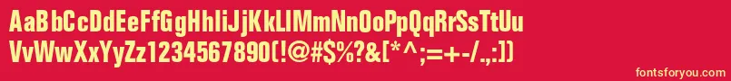 FoldmdrncondbNormal Font – Yellow Fonts on Red Background