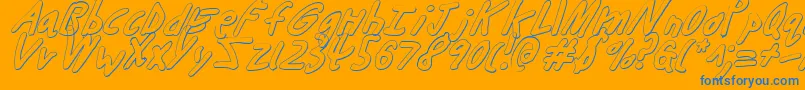 ButtonsTheBear3DItalic-Schriftart – Blaue Schriften auf orangefarbenem Hintergrund