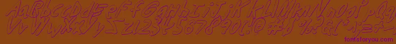 ButtonsTheBear3DItalic-Schriftart – Violette Schriften auf braunem Hintergrund