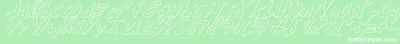 ButtonsTheBear3DItalic Font – White Fonts on Green Background