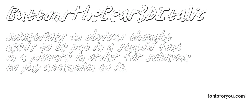 Review of the ButtonsTheBear3DItalic Font