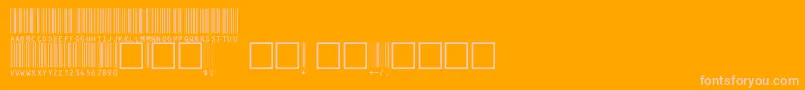 V100002-fontti – vaaleanpunaiset fontit oranssilla taustalla