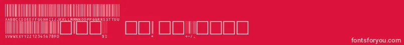 V100002-fontti – vaaleanpunaiset fontit punaisella taustalla