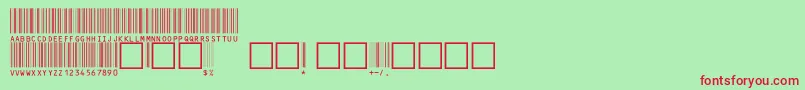 V100002-fontti – punaiset fontit vihreällä taustalla