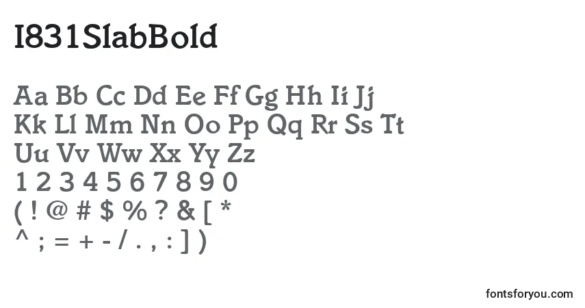 Шрифт I831SlabBold – алфавит, цифры, специальные символы
