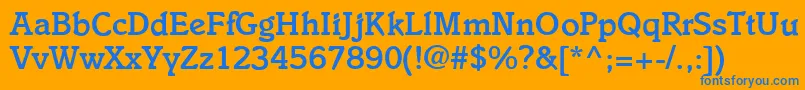 I831SlabBold Font – Blue Fonts on Orange Background