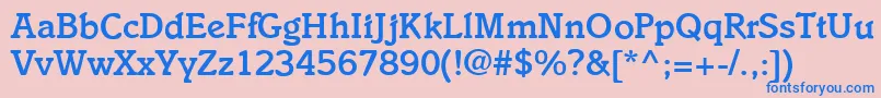 I831SlabBold Font – Blue Fonts on Pink Background