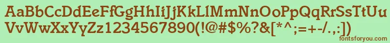 I831SlabBold Font – Brown Fonts on Green Background