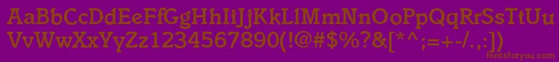 I831SlabBold Font – Brown Fonts on Purple Background