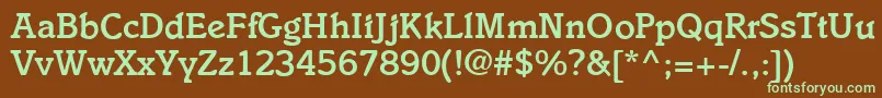 I831SlabBold Font – Green Fonts on Brown Background