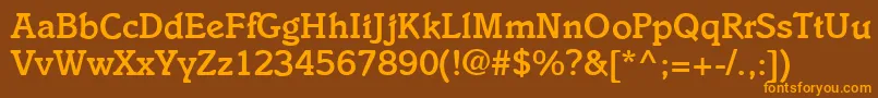 I831SlabBold Font – Orange Fonts on Brown Background