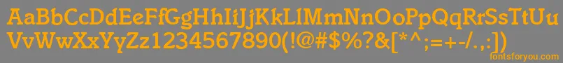 I831SlabBold Font – Orange Fonts on Gray Background