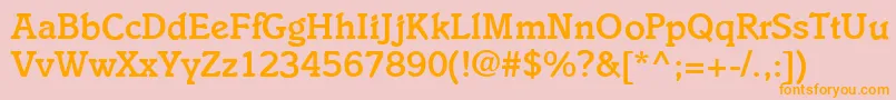 I831SlabBold Font – Orange Fonts on Pink Background