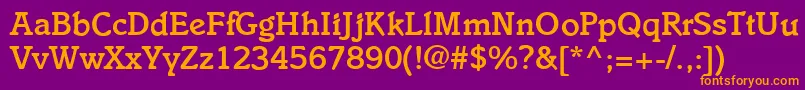 I831SlabBold Font – Orange Fonts on Purple Background