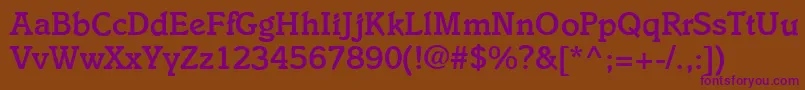 I831SlabBold Font – Purple Fonts on Brown Background