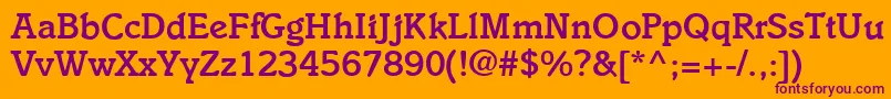 I831SlabBold Font – Purple Fonts on Orange Background