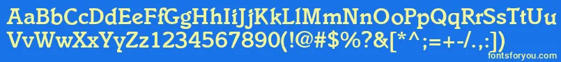 I831SlabBold Font – Yellow Fonts on Blue Background