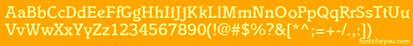 I831SlabBold Font – Yellow Fonts on Orange Background