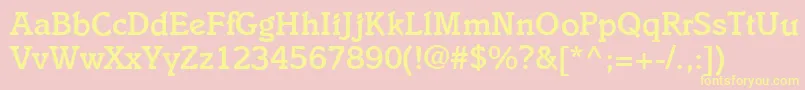 I831SlabBold Font – Yellow Fonts on Pink Background