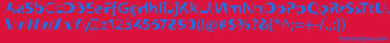 Supersansstrange Font – Blue Fonts on Red Background