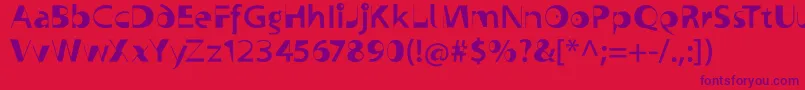 Supersansstrange Font – Purple Fonts on Red Background