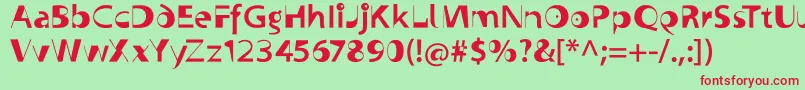 Supersansstrange Font – Red Fonts on Green Background