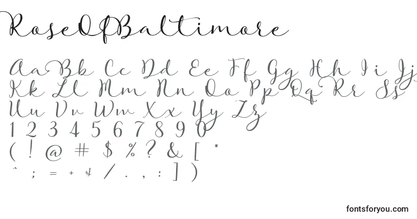 Schriftart RoseOfBaltimore – Alphabet, Zahlen, spezielle Symbole