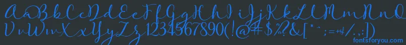 RoseOfBaltimore Font – Blue Fonts on Black Background